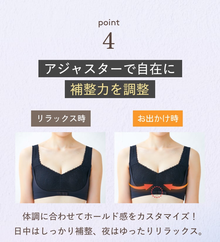 point4 アジャスターで自由に補整力を調節