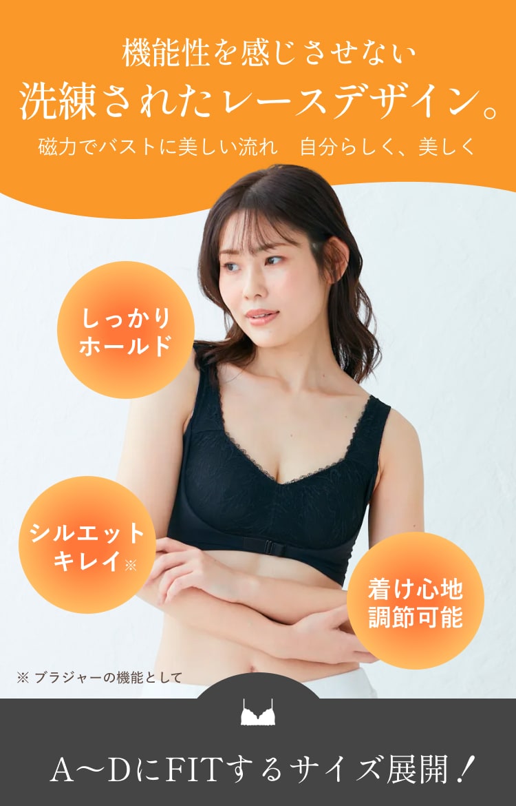 機能性を感じさせない洗練されたレースデザイン