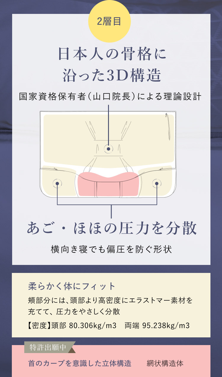 2層目　日本人の骨格に沿った3D構造
