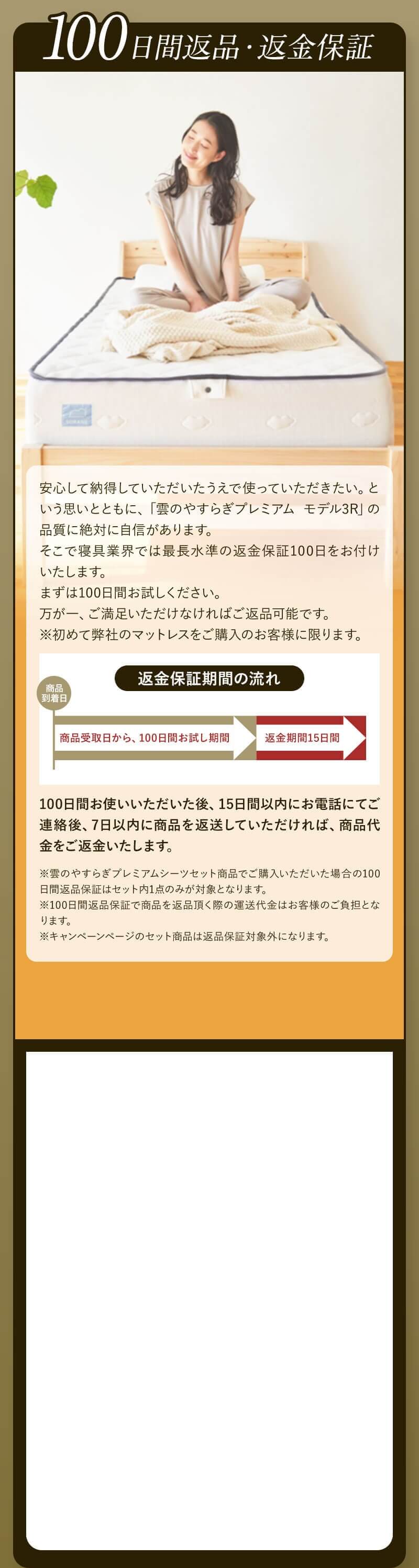 100日間返品・返金保証