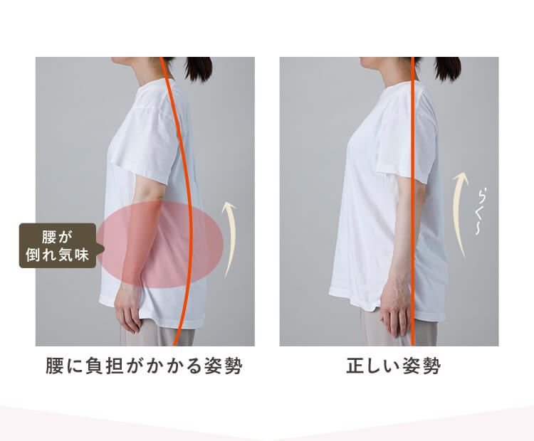 腰に負担がかかる姿勢 正しい姿勢