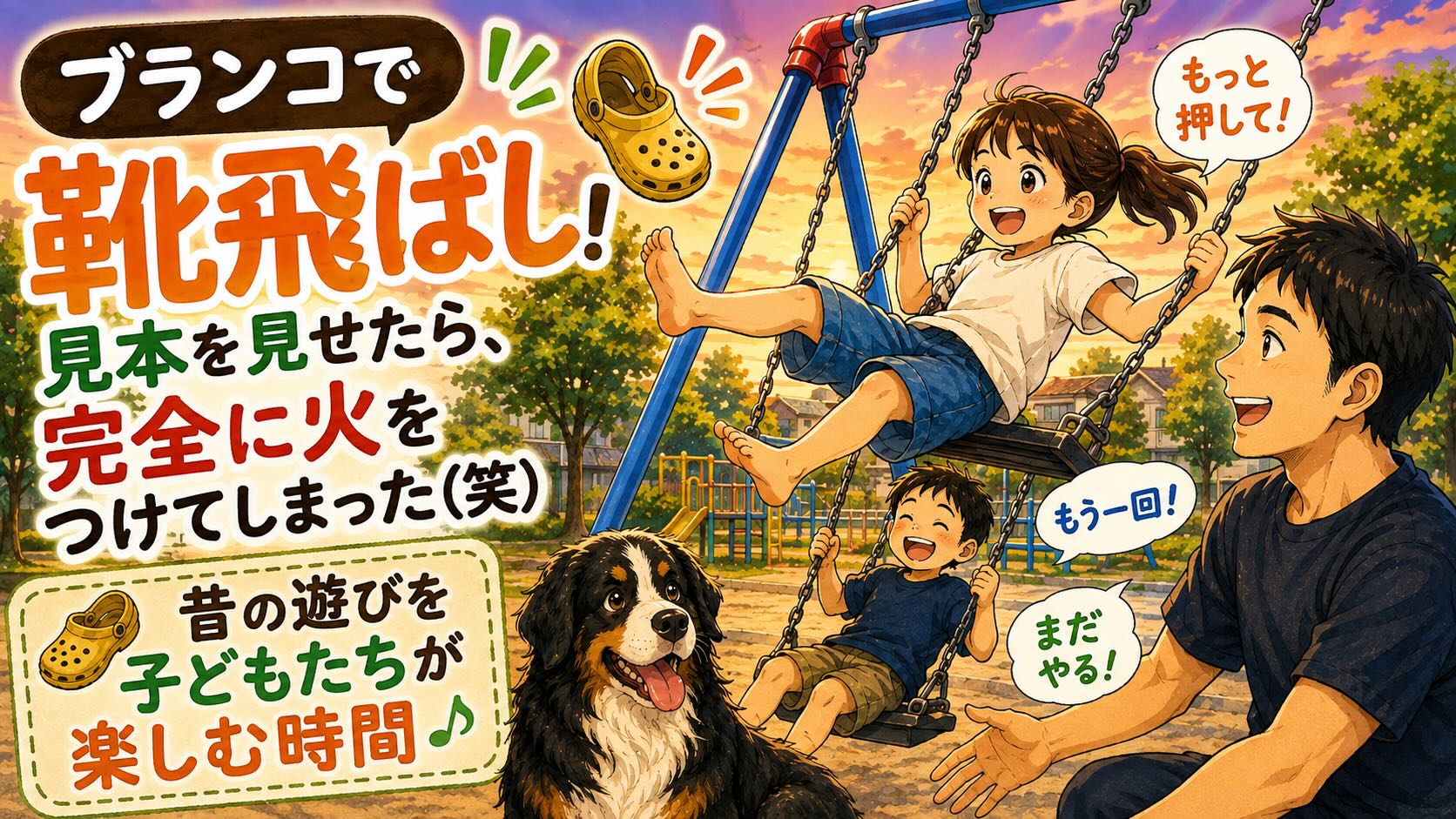 ブランコから靴飛ばし！昔の遊びを子どもたちが楽しむ姿を見て思ったこと