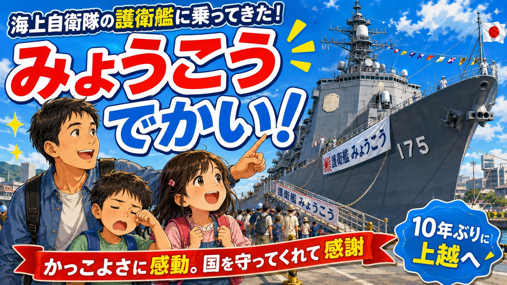 11年ぶりに直江津港へ！海上自衛隊の護衛艦「みょうこう」に子どもたちと乗ってきました