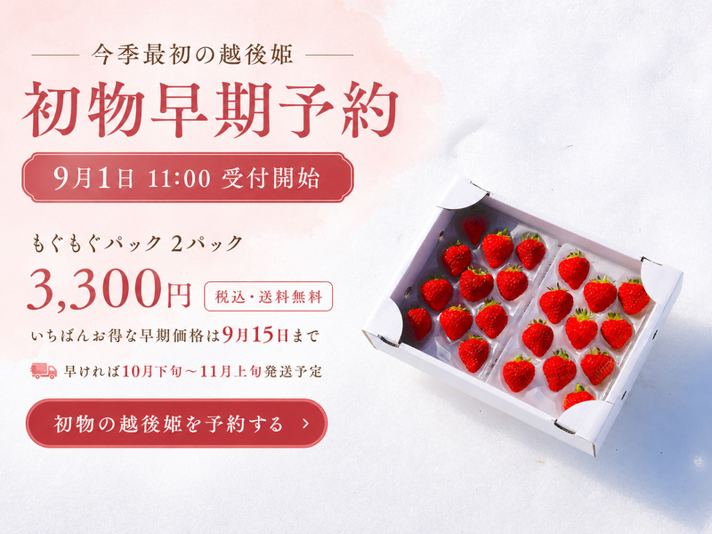 初物早期予約 越後姫もぐもぐパック2パック