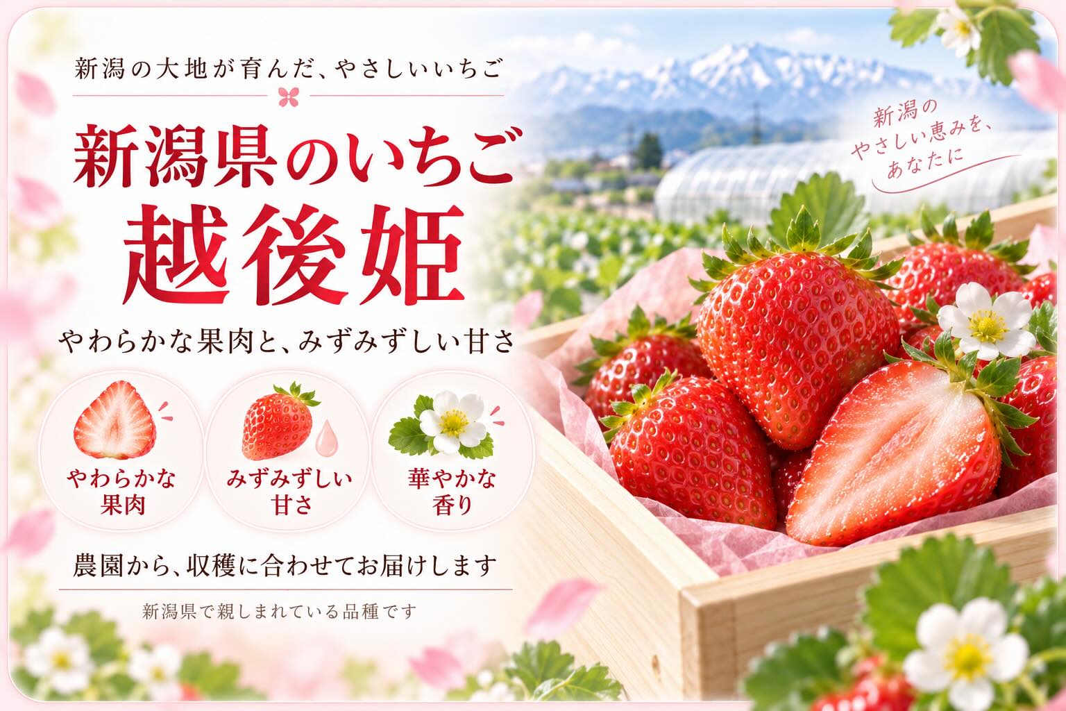 新潟県のいちご 越後姫の特徴