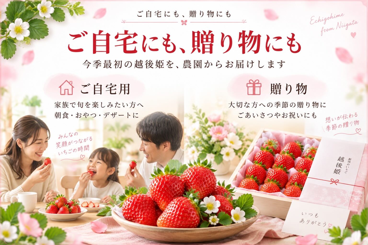 越後姫はご自宅用にも贈り物にもおすすめ