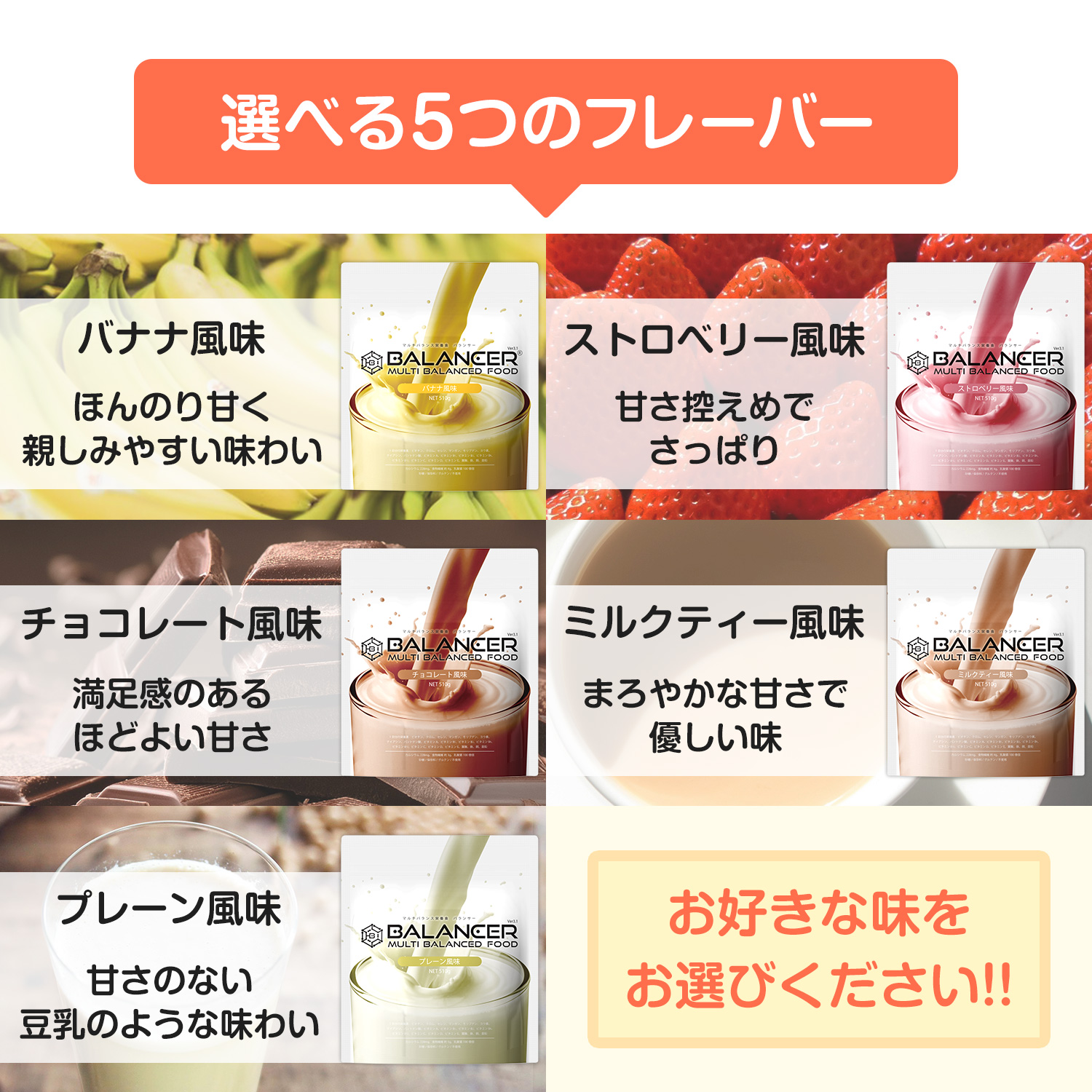 【単品】バランサー510g(30食分) 味: バナナ風味