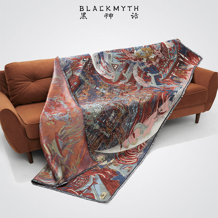黒神話：悟空 ”Fire in the Dark Cloud” ジャガードブランケット 火照黒雲 1枚