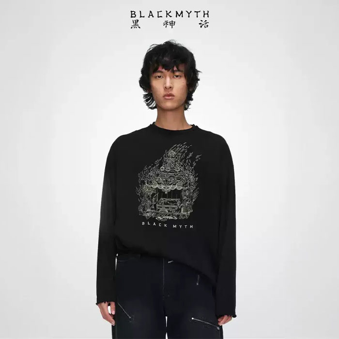 黒神話：悟空 ”Fireproof Mantle” 辟火罩グラフィックTシャツ 1枚