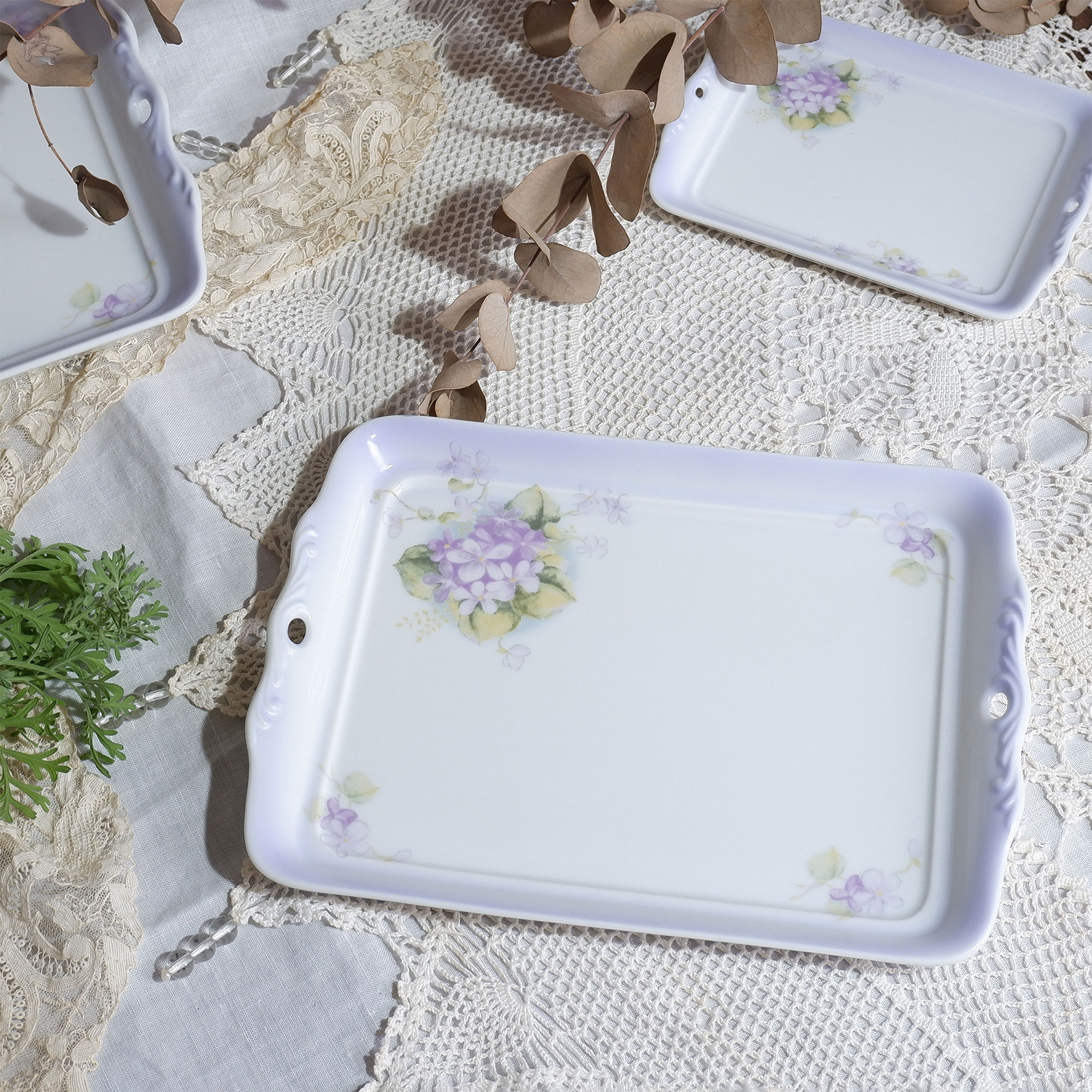 スミレ　アンティークトレーM