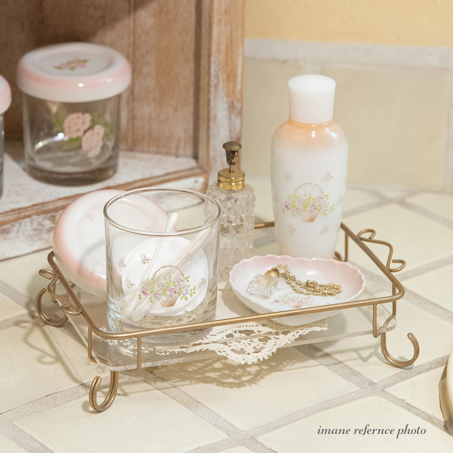 ローズバスケット　ハートアクセサリートレイ