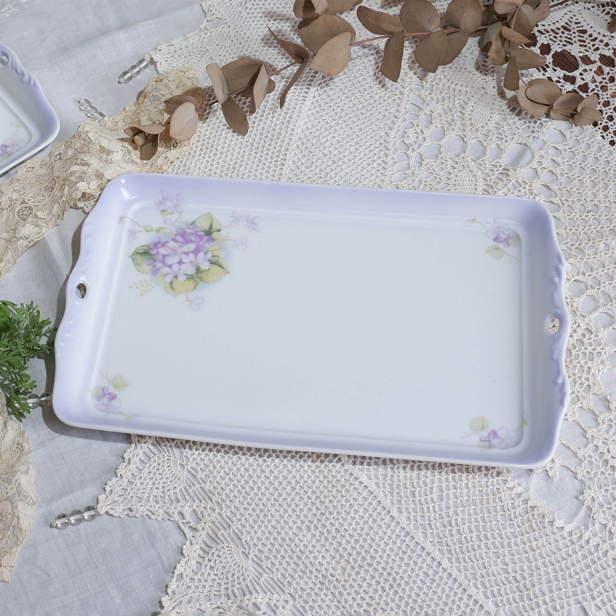 スミレ　アンティークトレーL