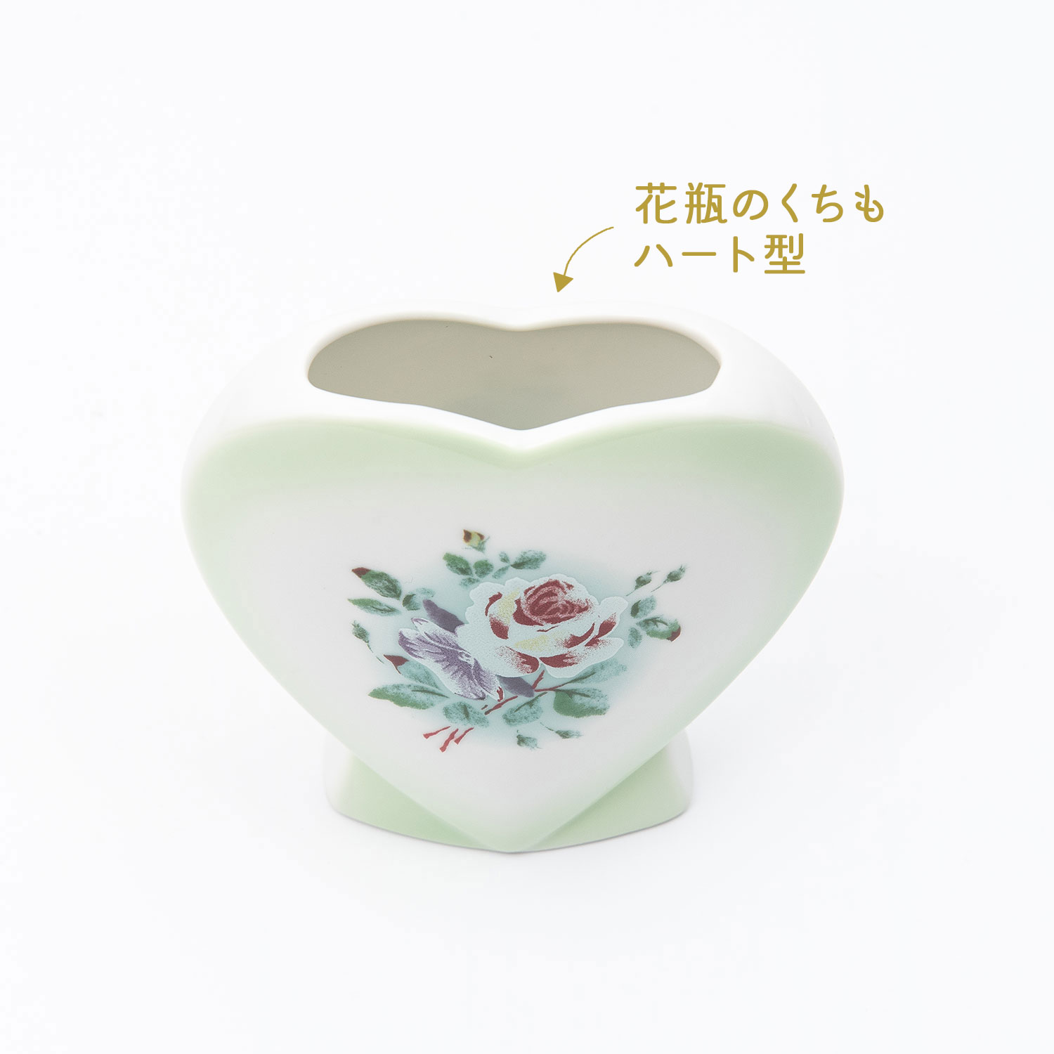 プリンセスローズグリーン　ハートフラワースタンド