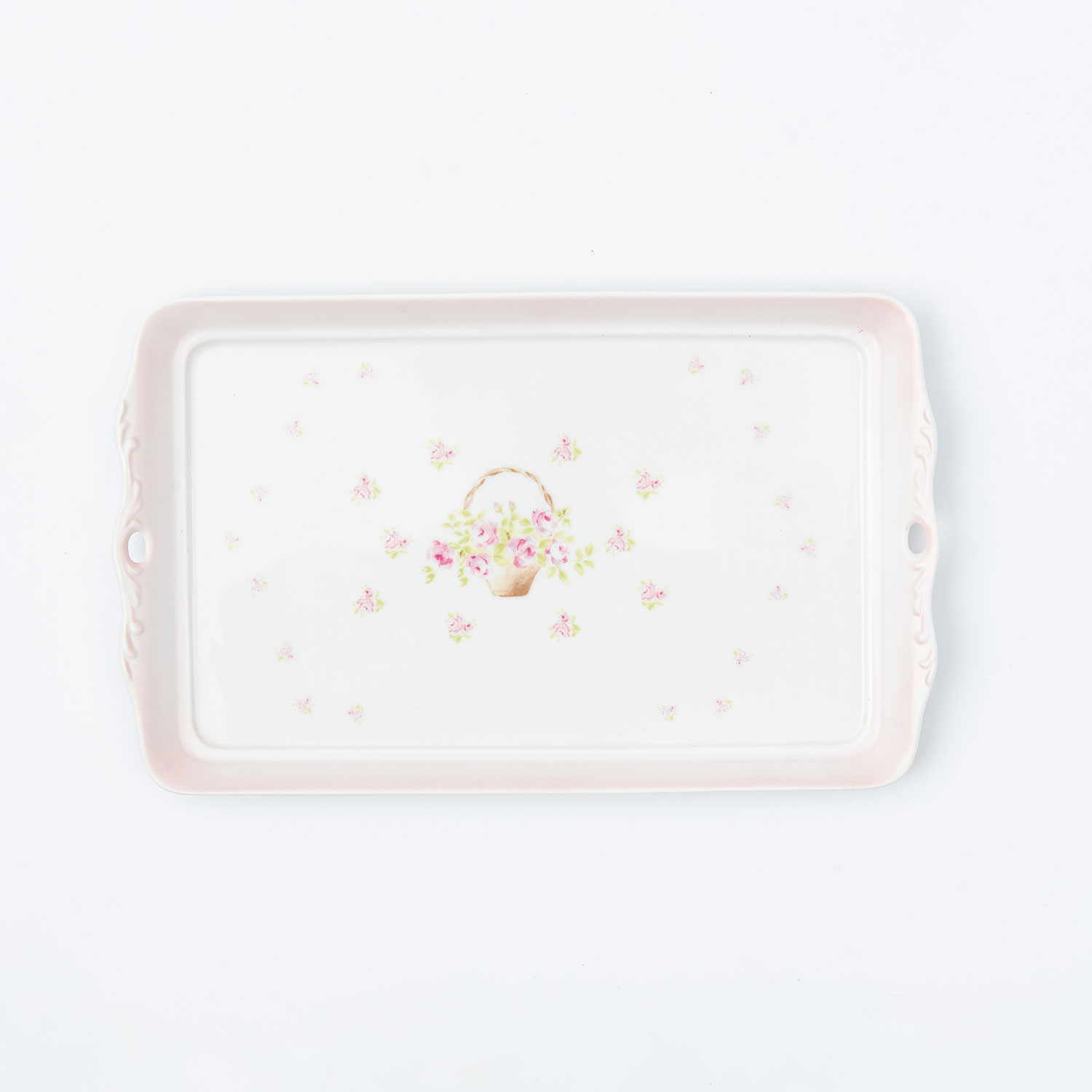 ローズバスケット　アンティークトレーL