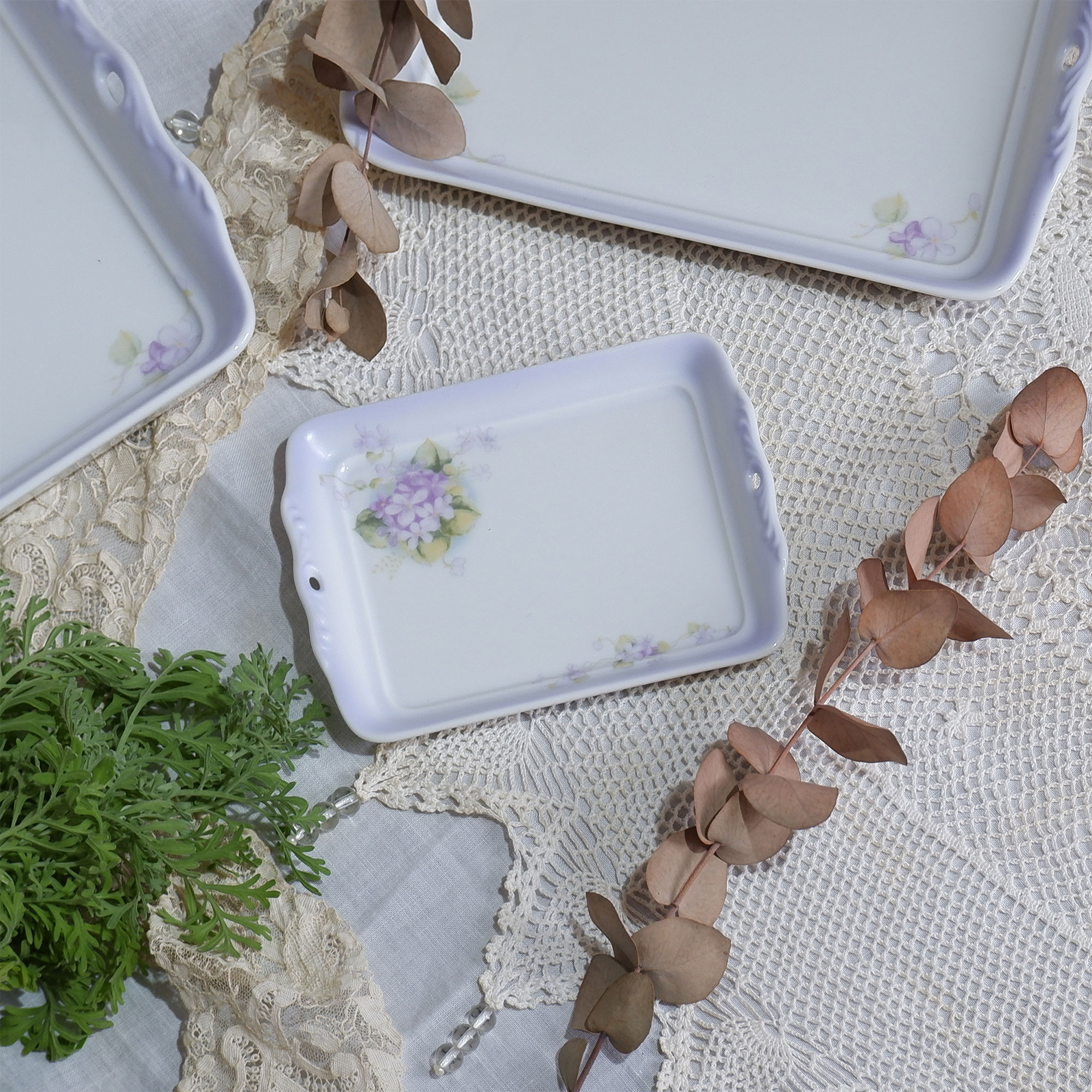 スミレ　アンティークトレーS