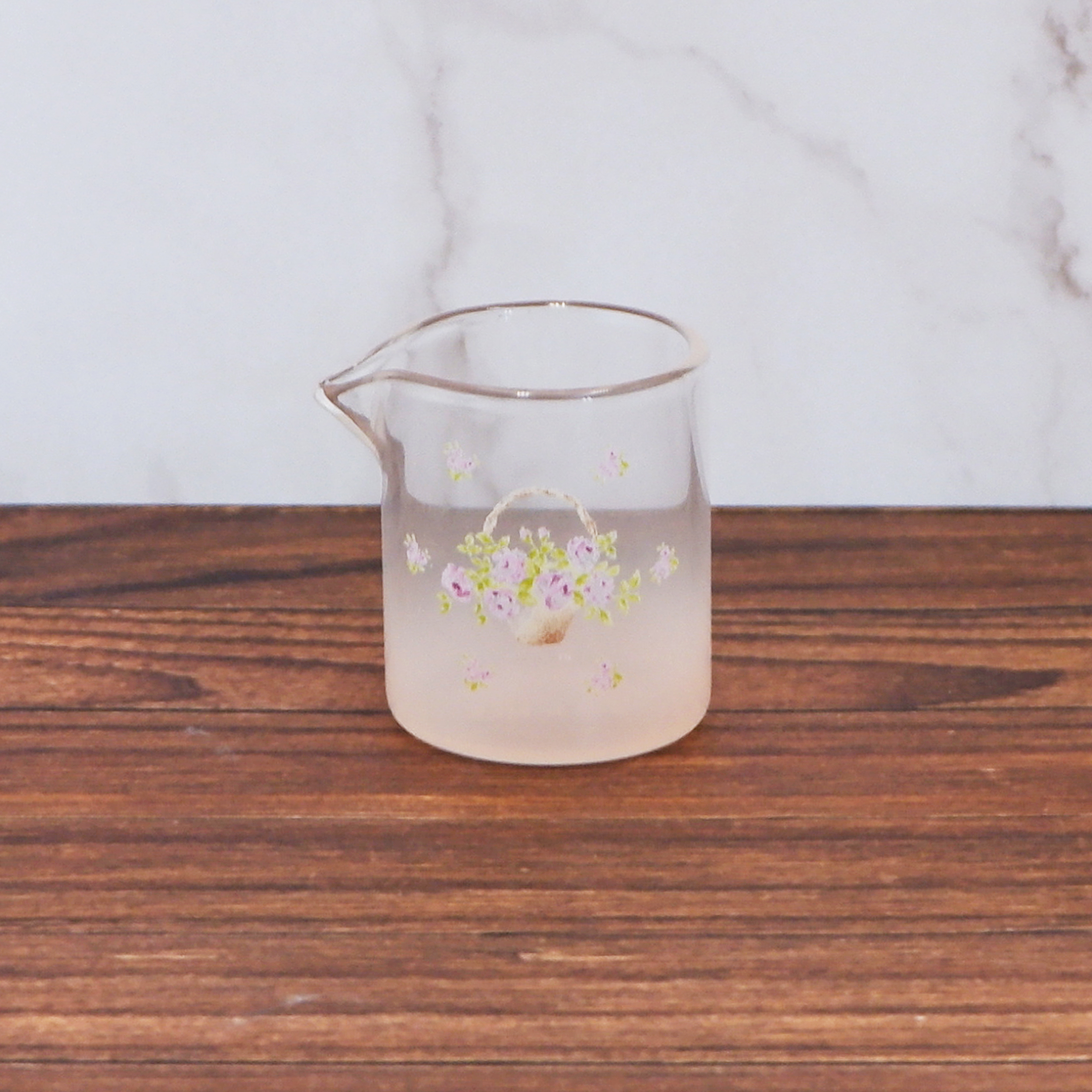 ローズバスケット　ガラスミルクピッチャー