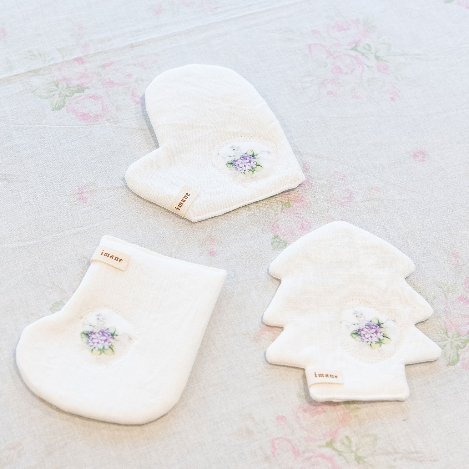 スミレ　ミトン・ツリー・ブーツ　コースター3枚セット