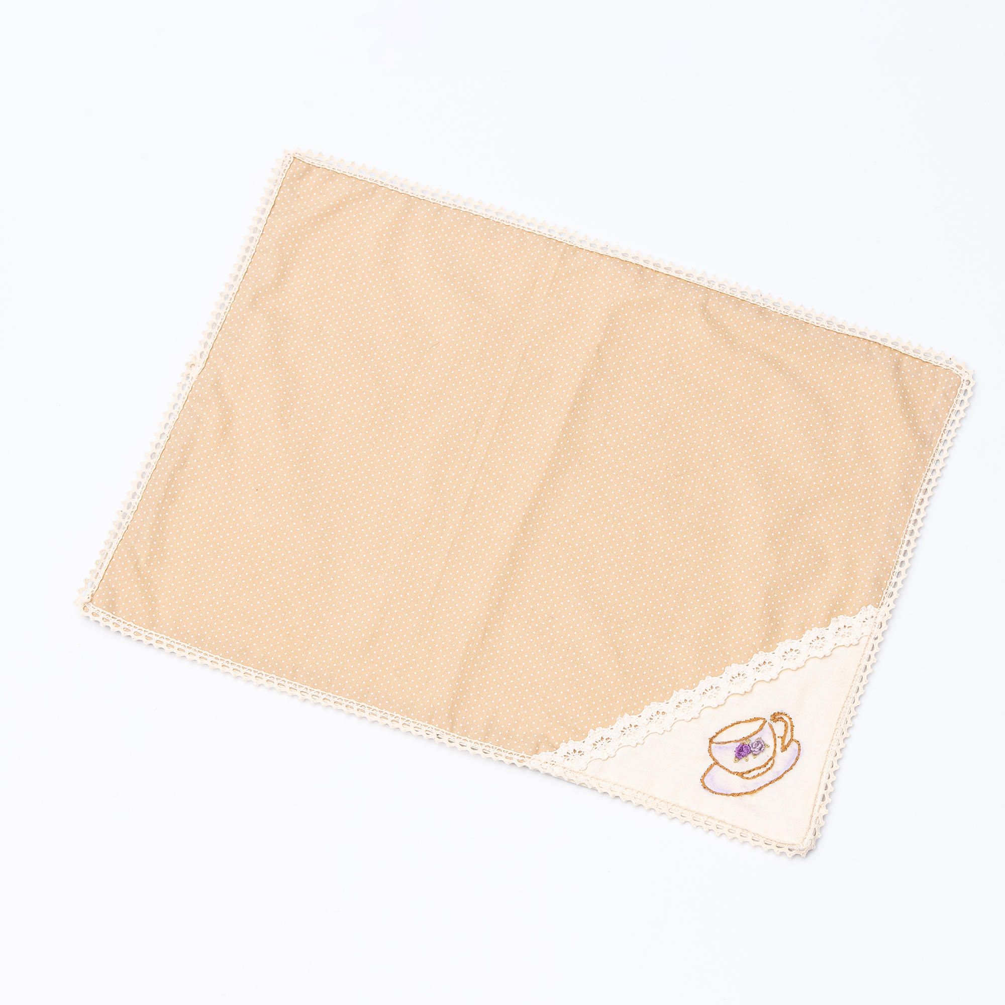 ローズティカップ　ランチョンマット　ベージュ