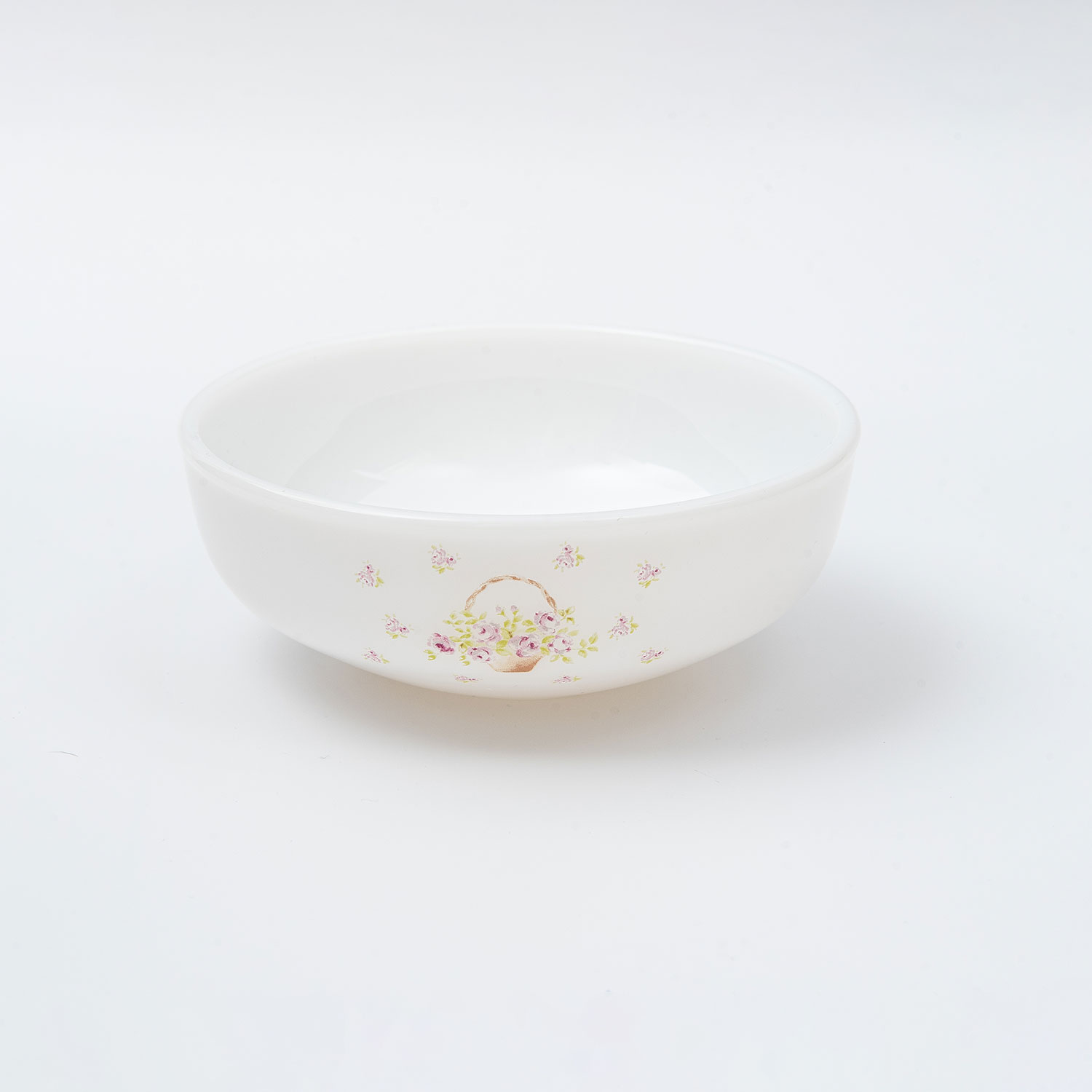 ローズバスケット　ミルクガラスボウル