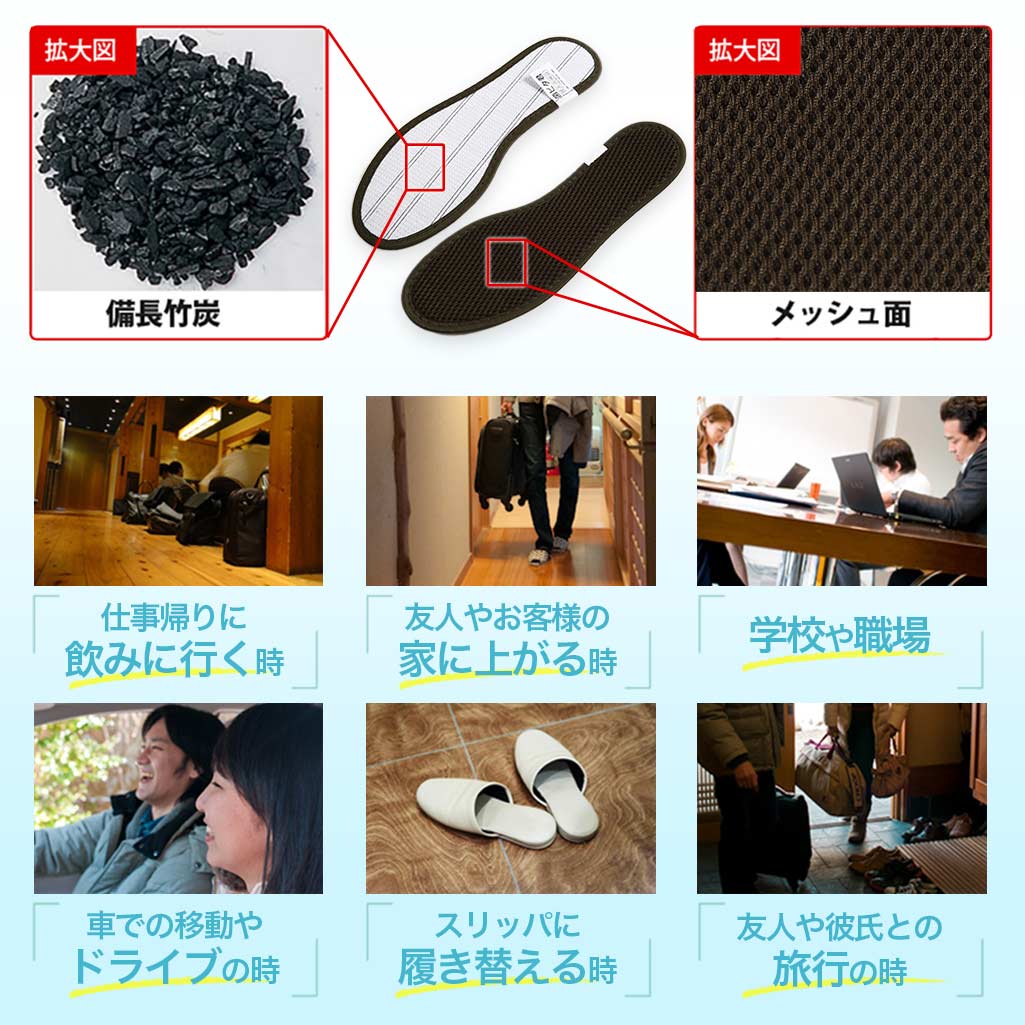消臭インソール 菌ピタ君  (両足分) サイズ: 19.5～20cm