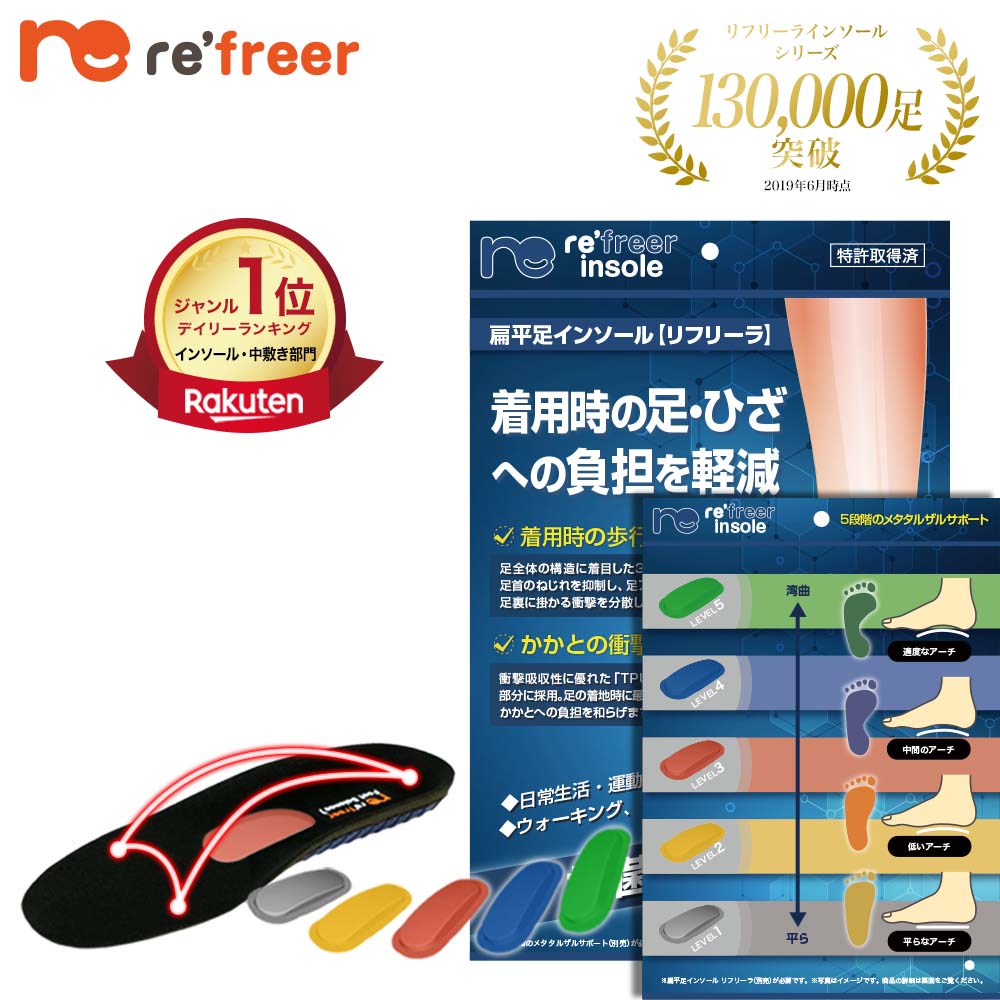 扁平足インソール リフリーラ(両足分)【購入者限定価格】 サイズ: 25.5～26cm