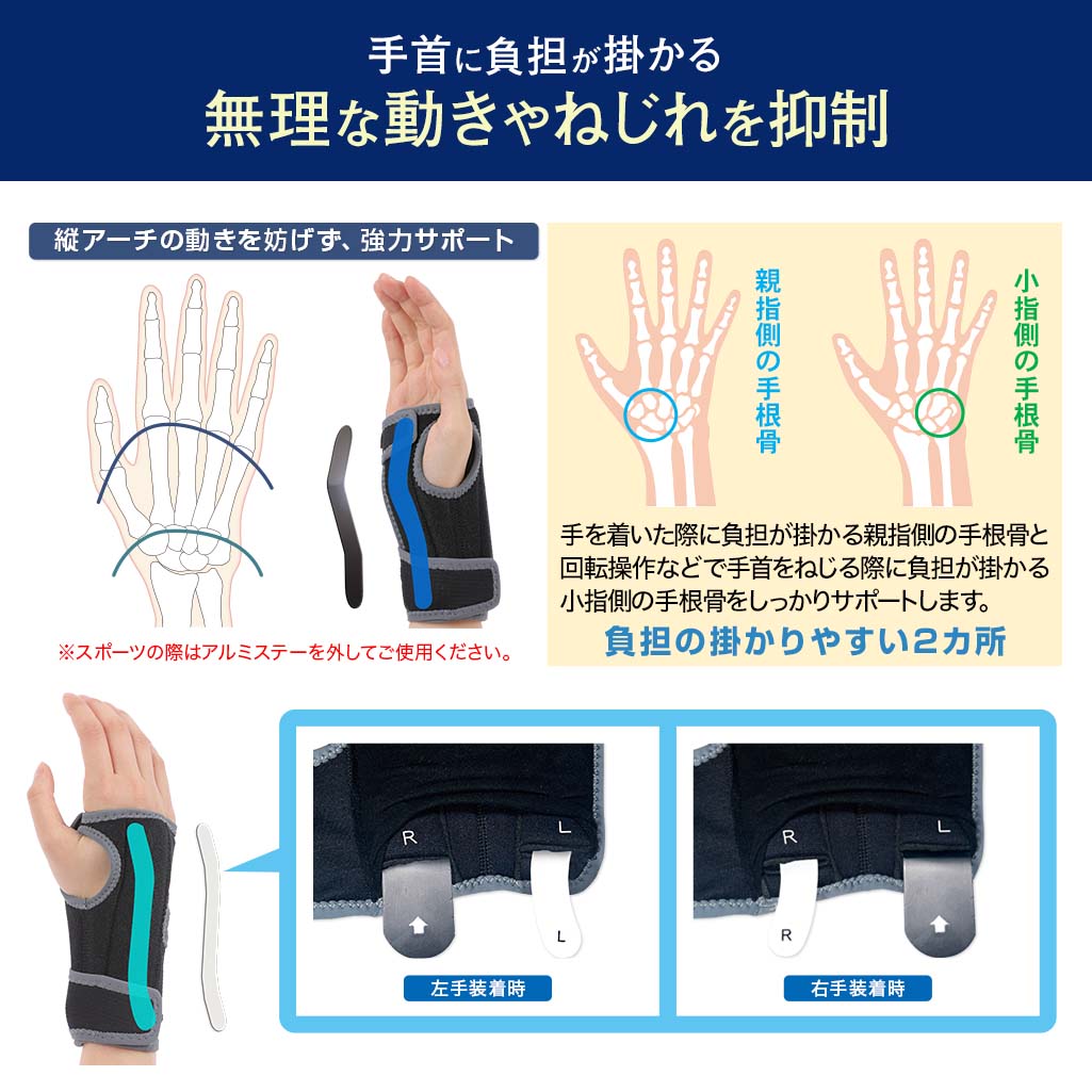手首サポーター リフリーラ(片手分)  サイズ: M