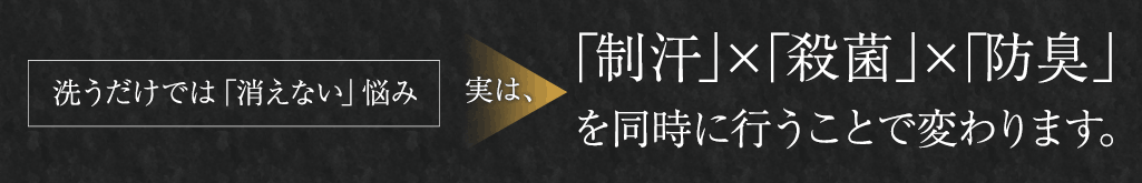 「制汗」×「殺菌」×「抗菌」を同時に行うことで変わります