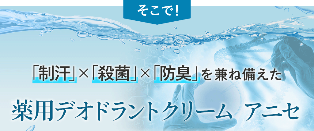 「制汗」×「殺菌」×「抗菌」を兼ね備えた 薬用デオドラントクリーム アニセ