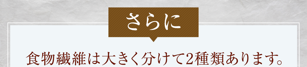 さらに食物繊維は大きく分けて2種類あります