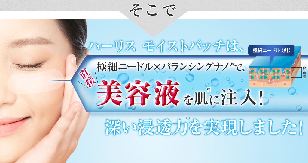 極細ニードルxバランシングナノで、直接美容液を肌※に注入