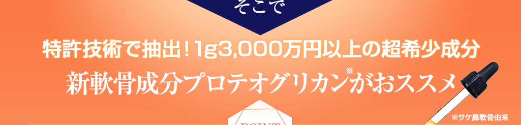 新軟骨成分プロテオグリカン※がおススメ