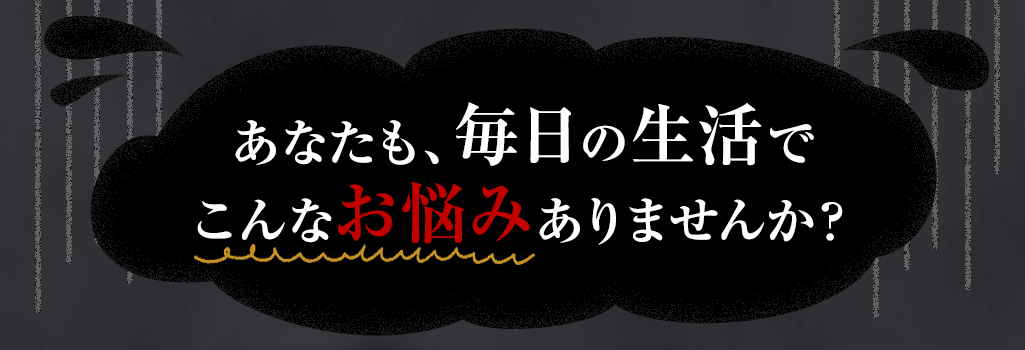 あなたも、毎日の生活でこんなお悩みありませんか？