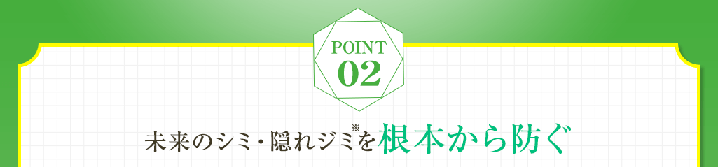 Point02 未来のシミ・そばかす※を防ぐ