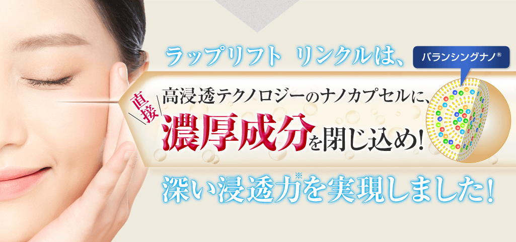 高浸透テクノロジーのナノカプセルに、直接濃厚成分を閉じ込め