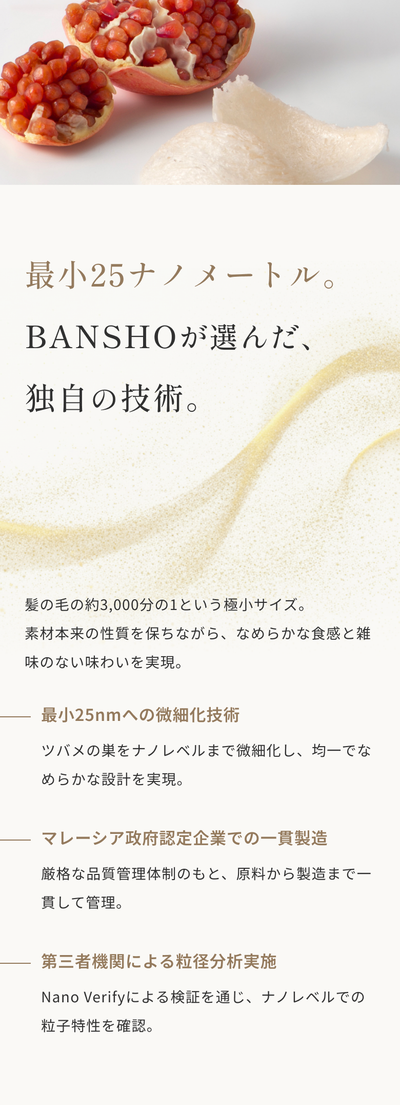 最小25ナノメートル。BANSHOが選んだ、独自の技術。
