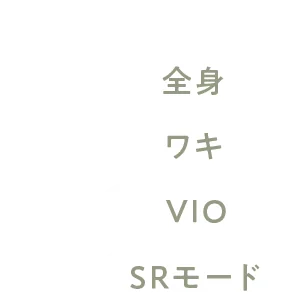モード選択　全身/ワキ/VIO/SRモード