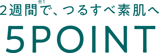 2週間で、つるすべ素肌へ　5POINT