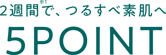 2週間で、つるすべ素肌へ　5POINT