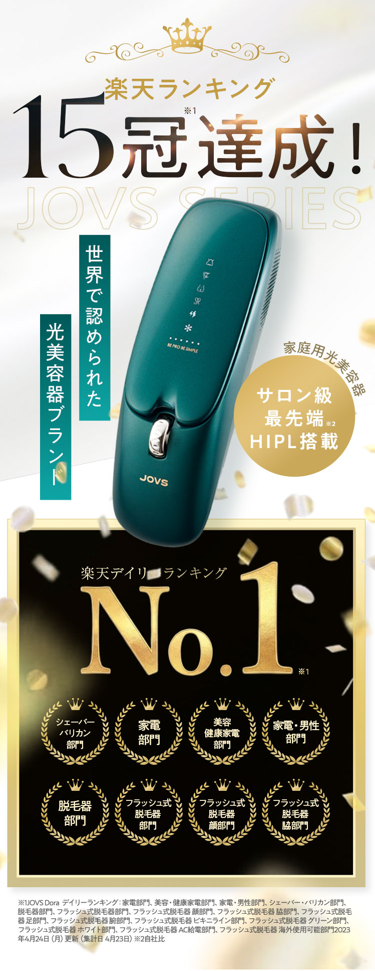 楽天ランキング15冠達成！