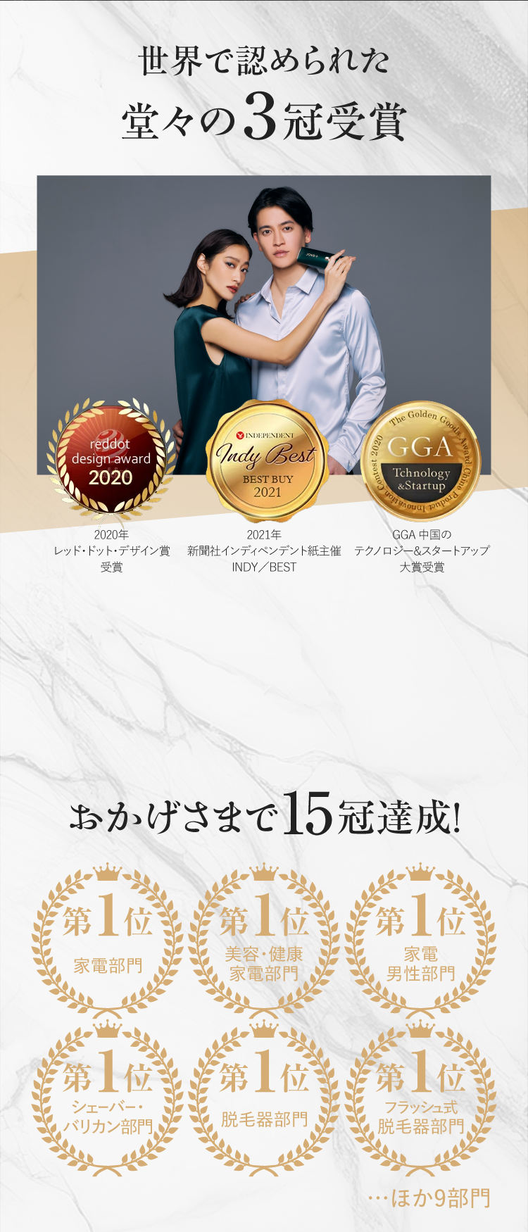 世界で認められた3冠・楽天デイリーランキング1位