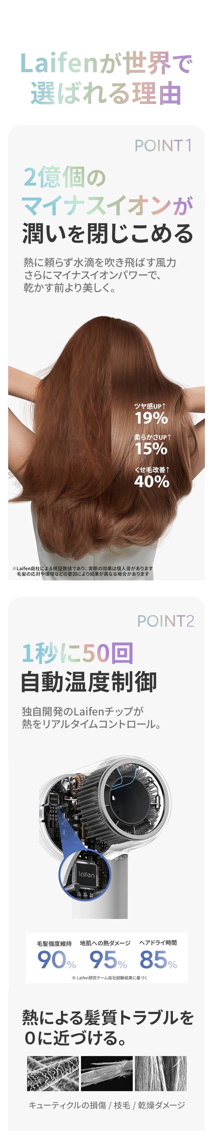 59dB 6重防音設計 8つの送風モード 温冷循環モード