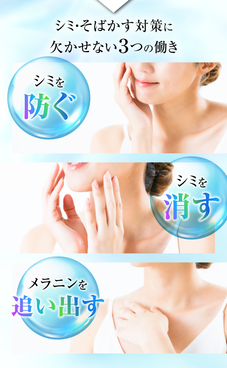 シミ・そばかす対策に欠かせない3つの働き