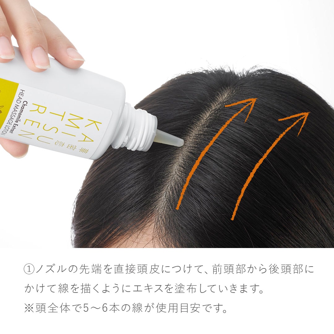 【ギフトセット】薬用入浴剤3包＋ヘッドマッサージローション(カモミール柄巾着入り)