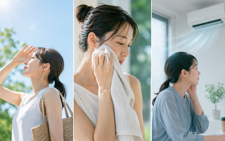 夏の肌
