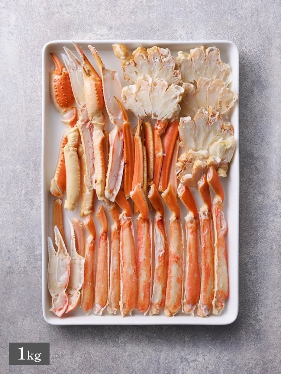【2L〜3Lサイズ】大型ボイルずわいハーフポーション 1kg ※Kani-to特製かに酢付き