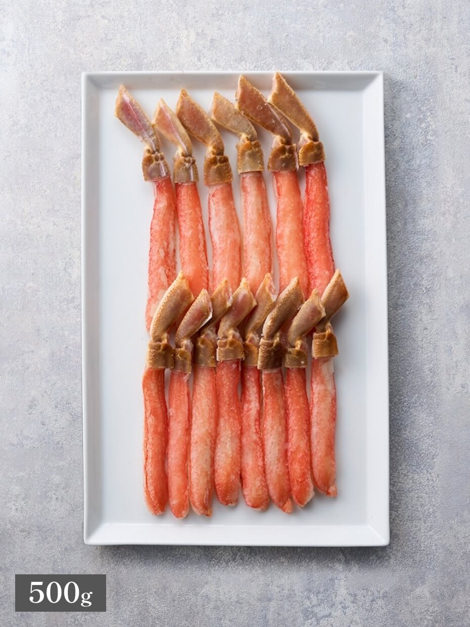 【5L〜6Lサイズ】大型生ずわい棒肉フルポーション 500g（お刺身可） ※Kani-to特製かに酢付き