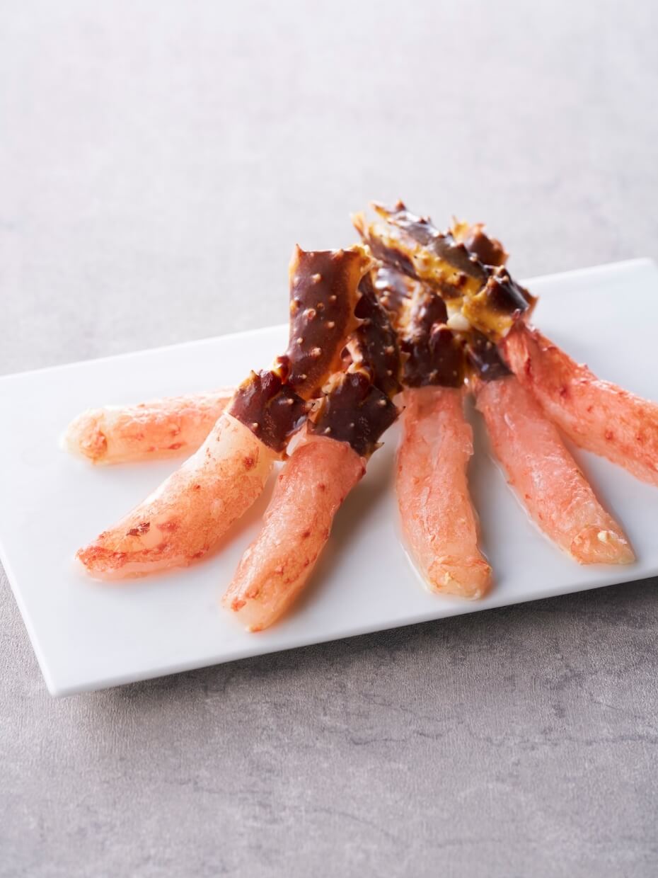 【5Lサイズ】北海道産 大型生たらば棒肉フルポーション1kg（お刺身可） ※Kani-to特製かに酢・Kani-to特製焦がし蟹バター風味ソース付き