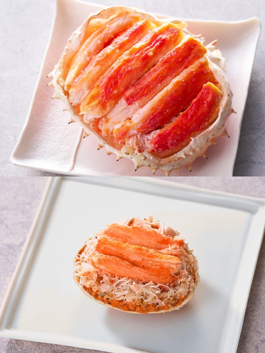 北海道産特大たらば甲羅盛＆ずわいがに甲羅盛1セット ※Kani-to特製かに酢付き