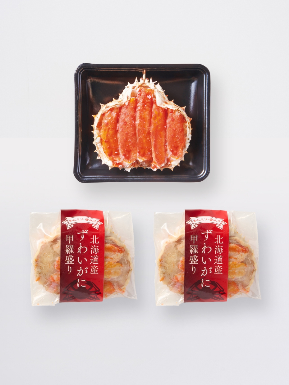 北海道産特大たらば甲羅盛＆ずわいがに甲羅盛1セット ※Kani-to特製かに酢付き