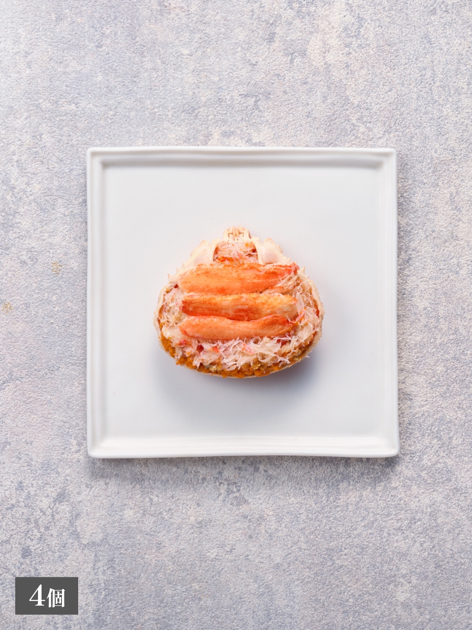 北海道産ズワイ甲羅盛り／かにミソ・卵入り3個セット ※Kani-to特製かに酢付き